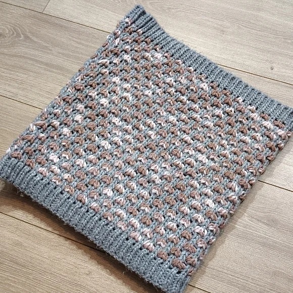 Cozy Knit Infinity Scarf, Warm Mocha Ladies Winter Wrap Scarf - Picture 3 of 4